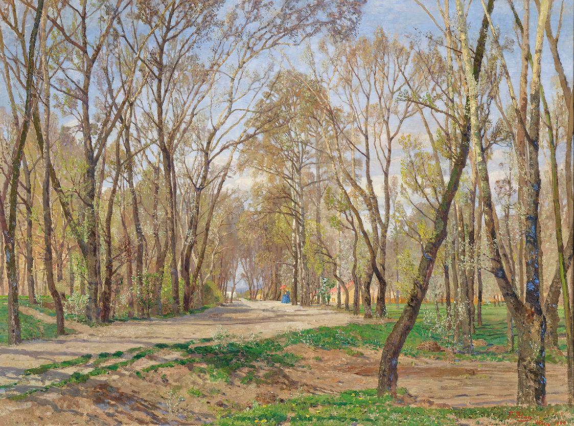 Tina Blau, Frühling, 1900, Öl auf Leinwand, 95,5 × 125 cm, Privatbesitz