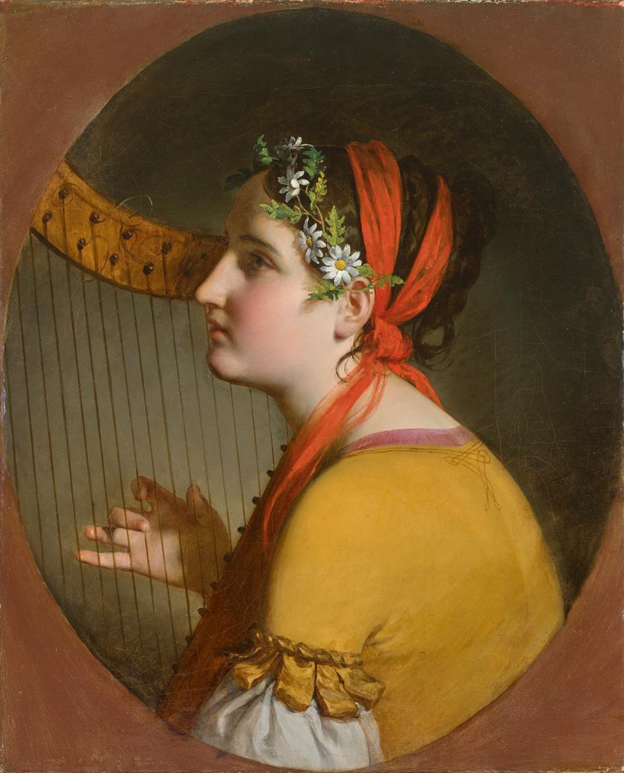 Friedrich von Amerling, Die Harfnerin, 1840, Öl auf Leinwand, 63,7 × 52 cm, Privatbesitz