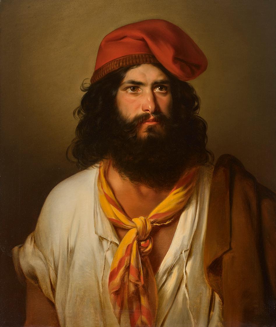 Friedrich von Amerling, Modell Menecuccio mit Matrosenkappe, 1841, Öl auf Leinwand, 75,5 × 63 c ...