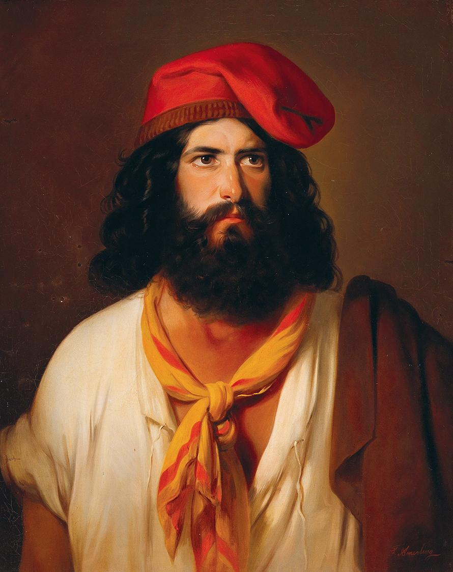 Friedrich von Amerling, Modell Menecuccio mit Matrosenkappe, 1841, Öl auf Leinwand, 76,5 × 61 c ...