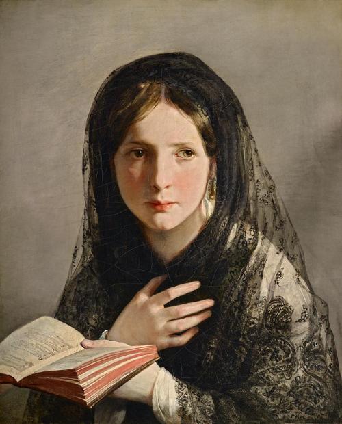 Friedrich von Amerling, Lesendes Mädchen, 1835, Öl auf Leinwand, 55,3 × 45,1 cm, LIECHTENSTEIN. ...