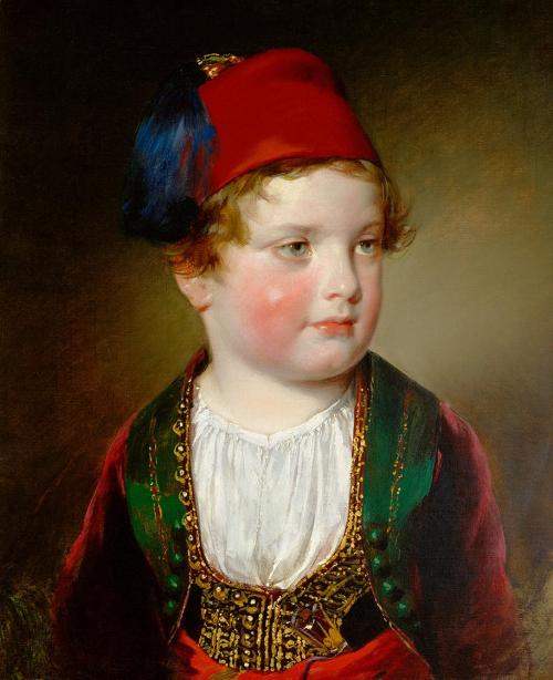 Friedrich von Amerling, Prinz Victor Odescalchi (1833-1880) als fünfjähriges Kind in griechisch ...