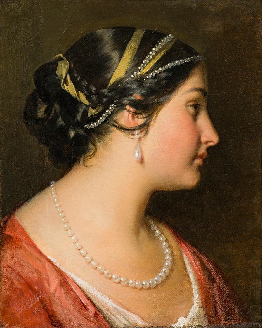 Friedrich von Amerling, Venezianerin, 1843, Öl auf Leinwand, 47 × 37 cm, Unbekannter Besitz