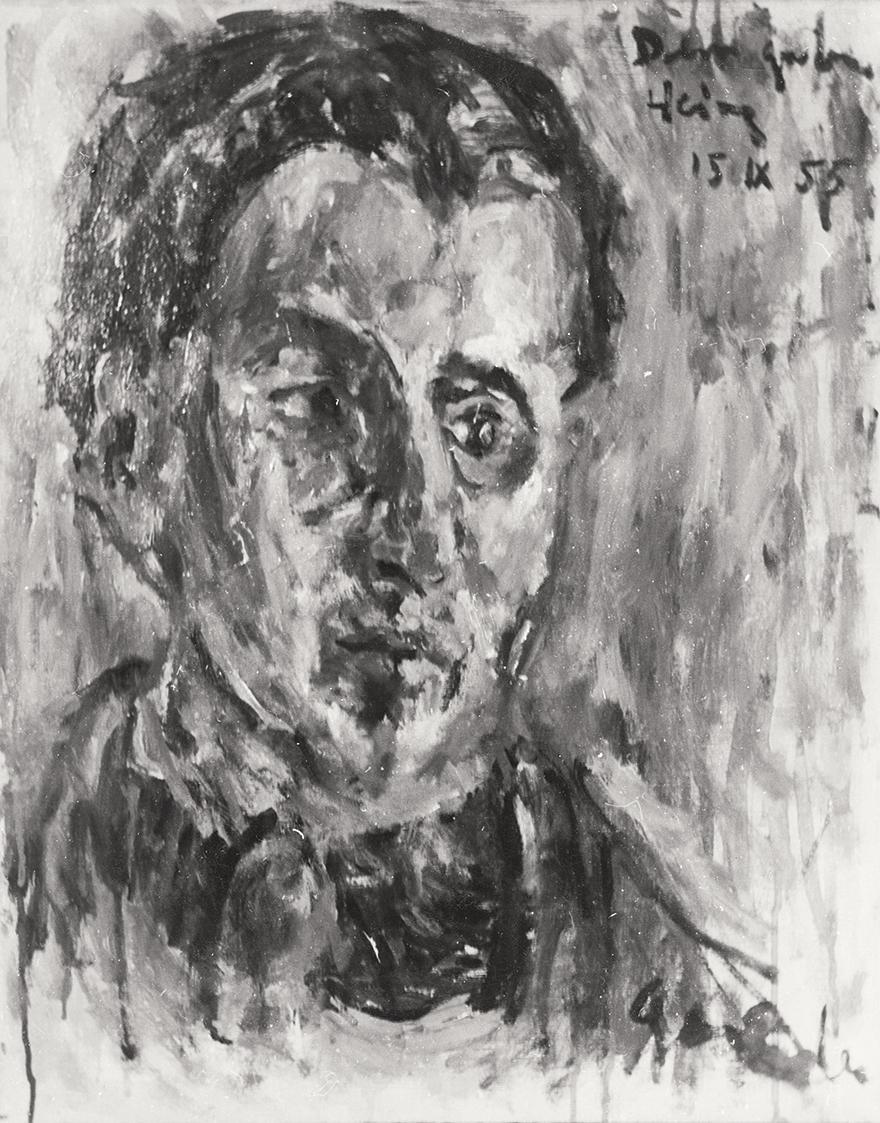 Georg Eisler, Porträt Karl Heinz Füssl, 1955, Öl auf Leinwand, 50 × 40 cm, Verbleib unbekannt