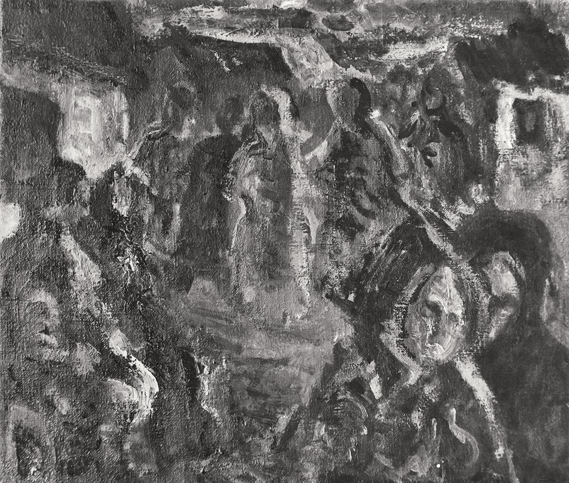 Georg Eisler, Sonntagnachmittag, 1956, Öl auf Leinwand, 60 × 80 cm, Verbleib unbekannt