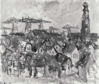 Georg Eisler, Vlissingen, 1956, Öl auf Leinwand, 50 × 60 cm, Verbleib unbekannt