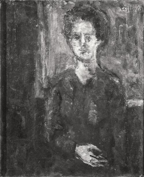 Georg Eisler, Kleines Damenbildnis, 1960, Öl auf Leinwand, 41 × 34 cm, Verbleib unbekannt