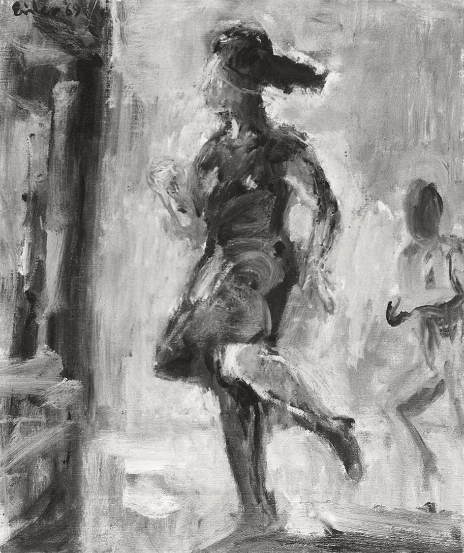 Georg Eisler, Laufende Frau, 1969, Öl auf Leinwand, 60 × 50 cm, Verbleib unbekannt