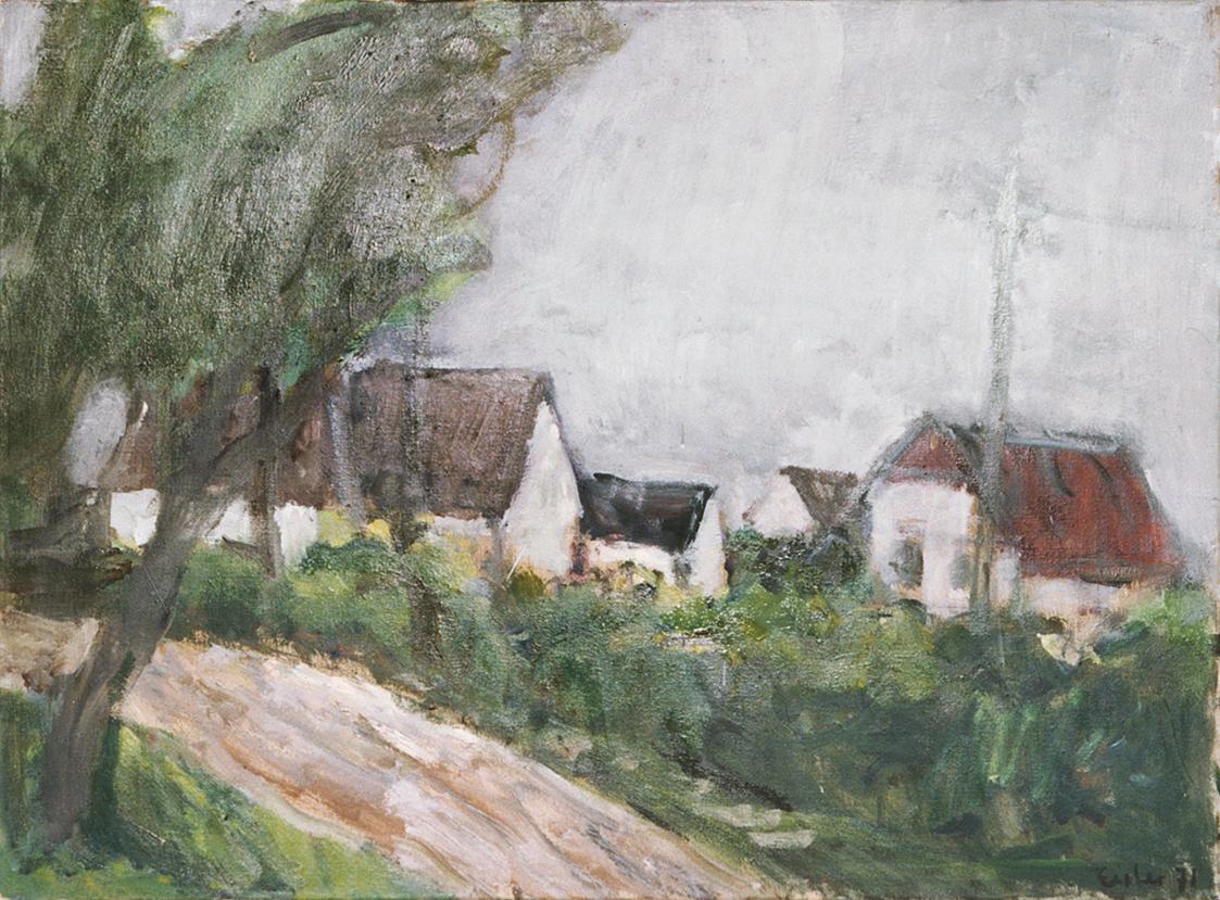 Georg Eisler, Neumarkt II, 1971, Öl auf Leinwand, 60 × 80 cm, Verbleib unbekannt
