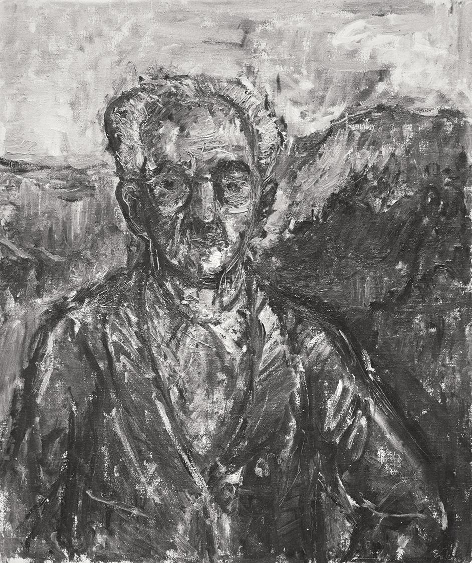 Georg Eisler, Porträt Paul Wengraf, 1962, Öl auf Leinwand, 60 × 50 cm, Verbleib unbekannt