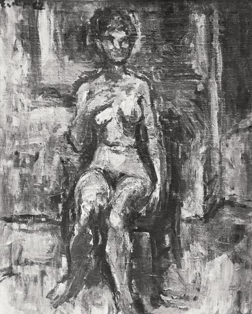 Georg Eisler, Sitzender Akt, 1962, Öl auf Leinwand, 54 × 42 cm, Verbleib unbekannt