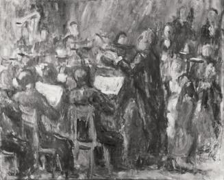 Georg Eisler, Das Konzert, 1956, Öl auf Leinwand, Verbleib unbekannt