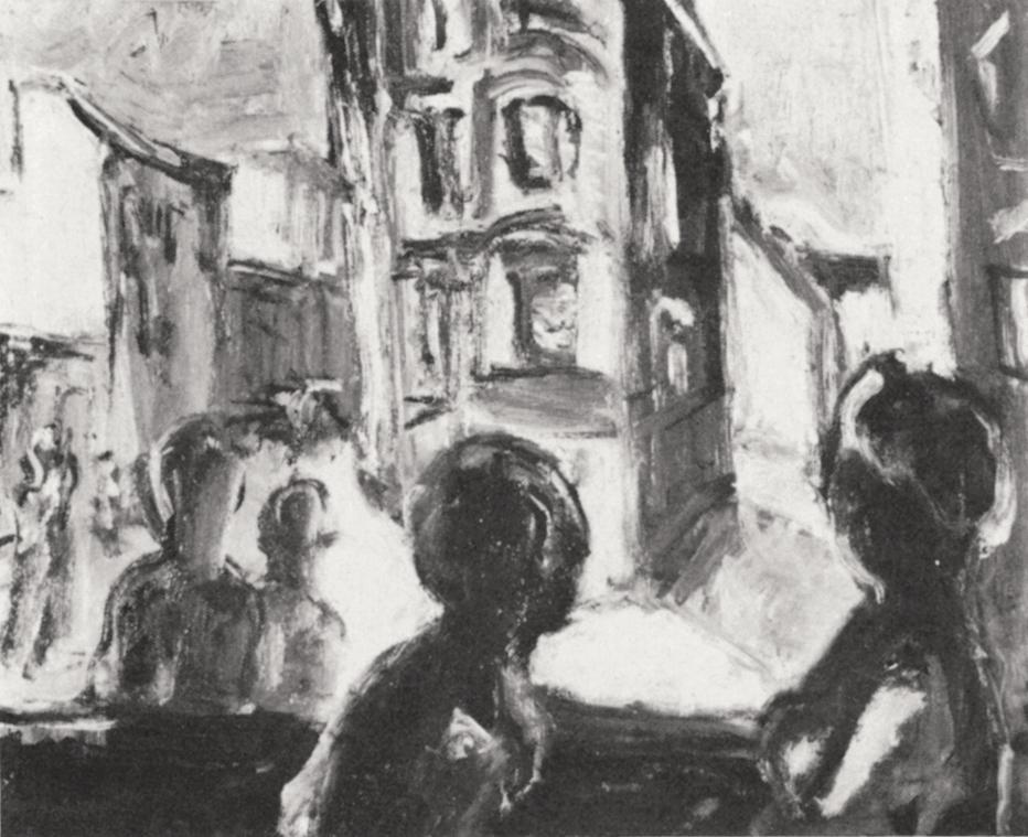 Georg Eisler, Kleine Favoritenstraße, 1965, Öl auf Leinwand, 36 × 45 cm, Verbleib unbekannt