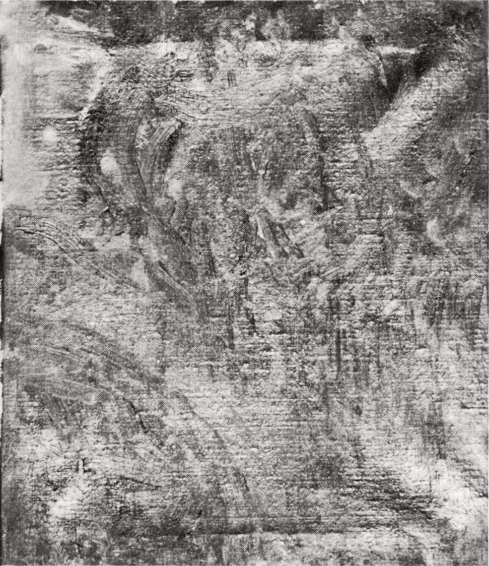 Georg Eisler, Kleines Waldstück, 1960, Öl auf Leinwand, 33 × 28 cm, Verbleib unbekannt