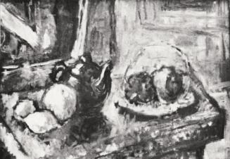 Georg Eisler, Stillleben mit Teekanne und Früchten, 1961, Öl auf Leinwand, 50 × 70 cm, Verbleib ...