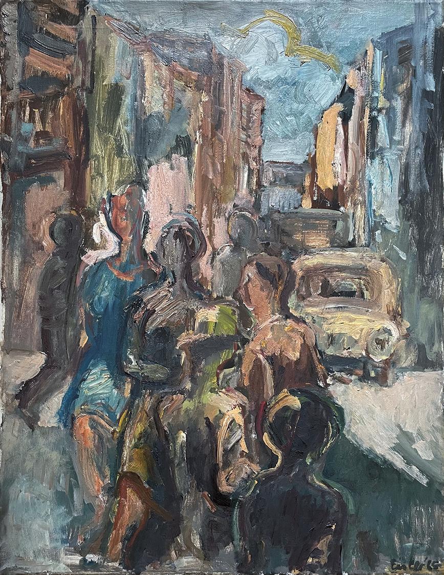 Georg Eisler, Straße, 1965, Öl auf Leinwand, 80 × 60 cm, Privatbesitz