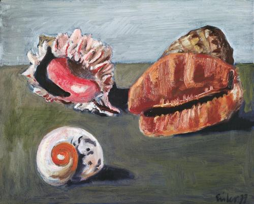 Georg Eisler, Die Muscheln II, 1977, Öl auf Leinwand, 36 × 45 cm, Verbleib unbekannt