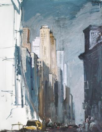 Georg Eisler, Manhattan, 1979, Öl auf Leinwand, 135 × 105 cm, Verbleib unbekannt