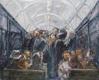 Georg Eisler, Métro, 1983, Öl auf Leinwand, 80 × 100 cm, Verbleib unbekannt