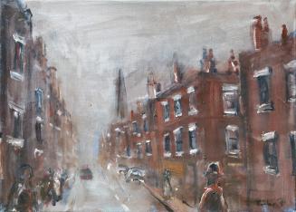 Georg Eisler, Stockport Road III, 1991, Öl auf Leinwand, 45 × 60 cm, Privatbesitz, Wien