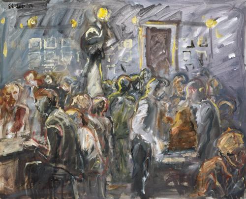 Georg Eisler, Long Bar, Dublin, 1994, Öl auf Leinwand, 80 × 100 cm, Verbleib unbekannt