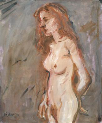 Georg Eisler, Stehende mit rotem Haar, 1994, Öl auf Leinwand, 60 × 50 cm, Verbleib unbekannt