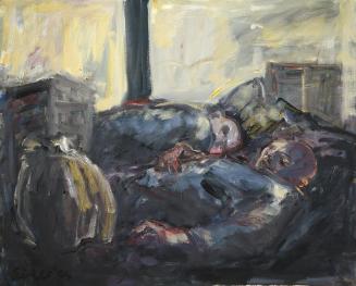 Georg Eisler, Londoner Schläfer II, 1994, Öl auf Leinwand, 80 × 100 cm, Verbleib unbekannt