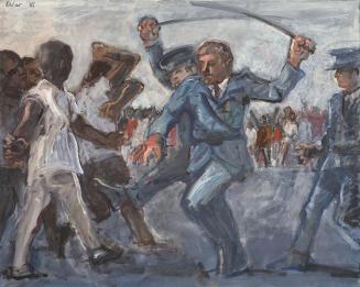 Georg Eisler, Soweto, 1985, Öl auf Leinwand, 80 × 101 cm, Privatbesitz, Wien