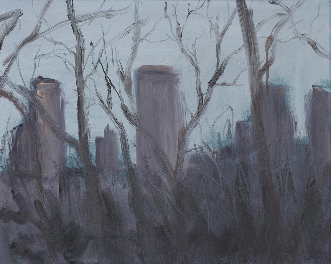 Georg Eisler, New York, Central Park East, 1991, Öl auf Leinwand, 36 × 45 cm, Privatbesitz