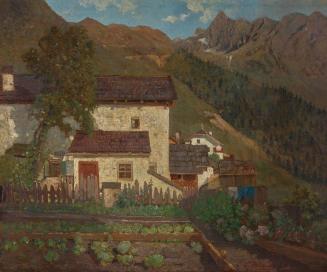 Tina Blau, Oetz mit Acherkogel, 1901, Öl auf Leinwand, 61 × 73 cm, Privatbesitz