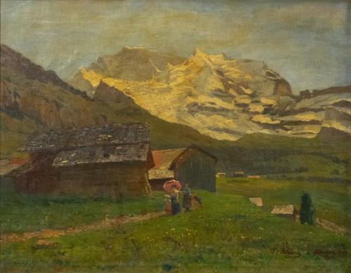 Tina Blau, Die Jungfrau. Wengen, 1899, Öl auf Leinwand, 56,3 × 71,6 cm, Privatbesitz, New York