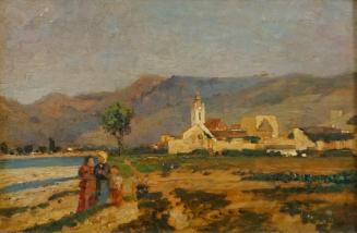 Tina Blau, Dürnstein, 1898, Öl auf Holz, 17,5 × 26,8 cm, Privatbesitz, New York