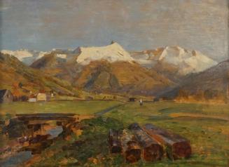 Tina Blau, Gastein (letzte Arbeit), 1916, Öl auf Holz, 24,5 × 33 cm, Privatbesitz, New York