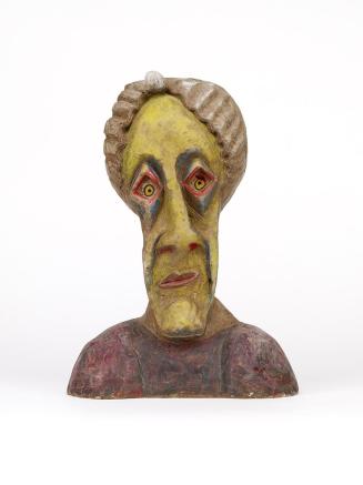 Kurt Hüpfner, Wahrsagerin, 1994, Terrakotta, Engobe, Gips, Pigmentfarbe, Öl, 35,5 × 25 × 13 cm, ...