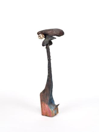 Kurt Hüpfner, Vogel, um 1985, Abfallholz, Federkiele, Ölfarbe, 54 × 7,5 × 17 cm, Belvedere, Wie ...