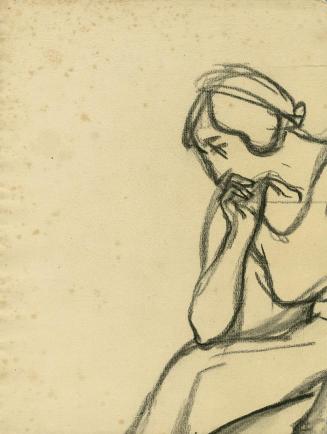 Alfred Wickenburg, Sitzende Frau, 1909/1911, Kohle auf Papier, Blattmaße: 31,7 × 23,5 cm, Priva ...