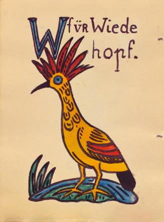 Alfred Wickenburg, Rococo Alphabet: Buchstabe W, 1919, Aquarell auf Papier, Blattmaße: 25,5 × 1 ...