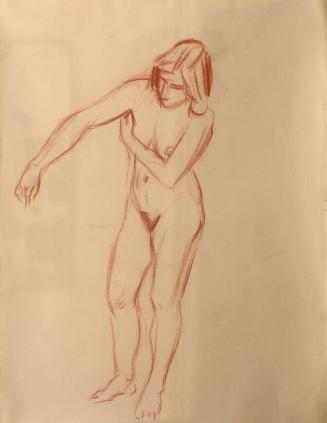 Alfred Wickenburg, Frauenakt, 1940/1945, Rötel auf Papier, 63 × 48 cm, Privatbesitz