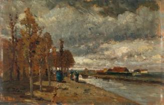 Tina Blau, Kanal in Holland, 1875/1876, Öl auf Holz, 16,5 × 26 cm, Privatbesitz, Courtesy Dorot ...