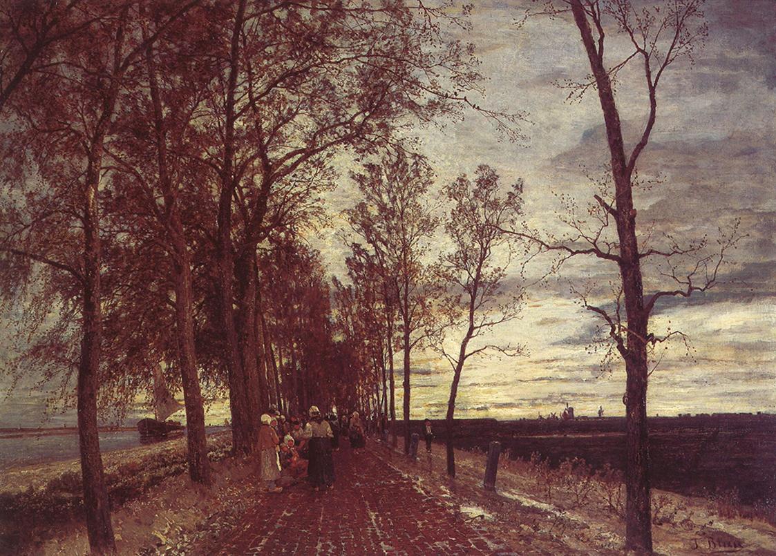 Tina Blau, Allee bei Amsterdam, 1875/1876, Öl auf Leinwand, 63,5 × 90 cm, Oberösterreichisches  ...