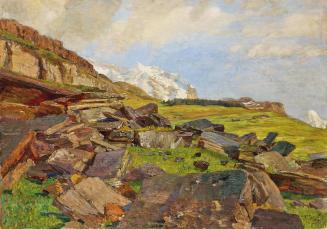 Tina Blau, Felssturz bei Wengen, 1899, Öl auf Leinwand, 71 × 100 cm, unbekannter Verbleib