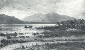 Tina Blau, Abend am See, um 1869, Öl auf Karton, 20,5 × 32 cm, unbekannter Verbleib