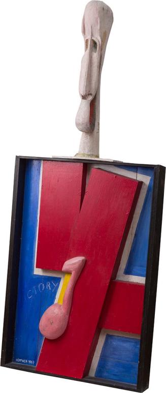 Kurt Hüpfner, Victory, 1967, Holz, Gips, Seegras, Acryl, 140,5 × 59,1 × 15 cm, Privatbesitz, Wi ...
