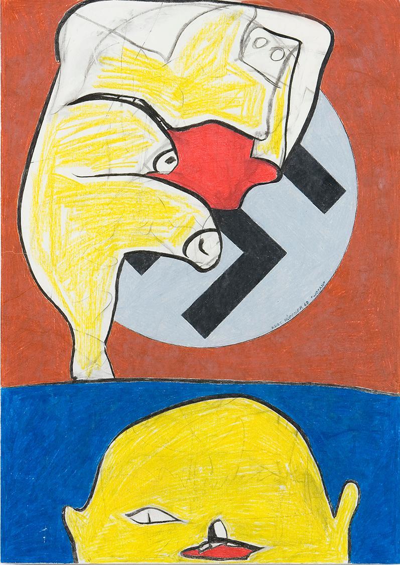 Kurt Hüpfner, Wotan, 1969, Kohle und Fettkreide auf Papier, 77 × 54,5 cm, Privatbesitz, Wien