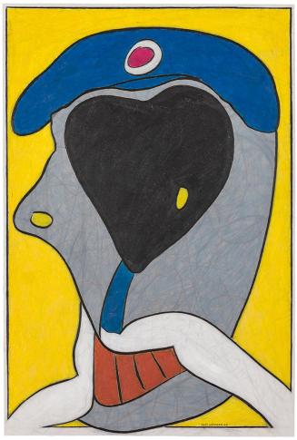 Kurt Hüpfner, Ho Chi Minh, 1968, Fettkreide auf Papier, 79,6 × 53,5 cm, Privatbesitz, Wien