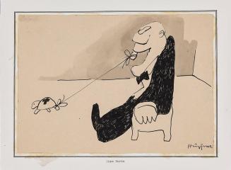 Kurt Hüpfner, Ohne Worte, 1957, Tusche laviert, kaschiert auf Karton, 27,5 × 32,6 cm, Privatbes ...