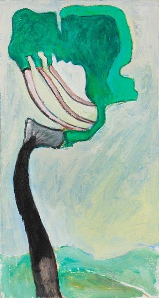 Kurt Hüpfner, Baum, 1998, Acryl auf Leinwand, 73 × 39 cm, Privatbesitz, Wien