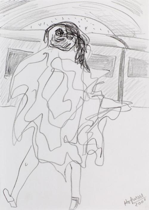 Kurt Hüpfner, Ohne Titel, 2000, Bleistift auf Papier, kaschiert auf Karton, 29,7 × 21 cm, Priva ...