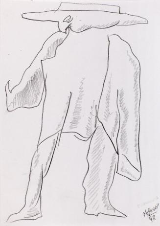Kurt Hüpfner, Peruaner, 1998, Bleistift auf Papier, kaschiert auf Karton, 29,7 × 21 cm, Privatb ...