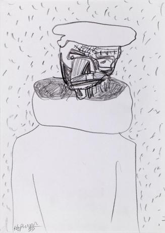 Kurt Hüpfner, Ohne Titel, 1990, Bleistift auf Papier, kaschiert auf Karton, 29,7 × 21 cm, Priva ...